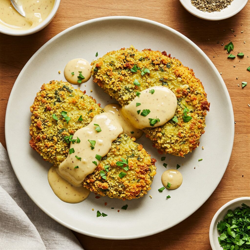 Herb-Crusted Pork Cutlets with Creamy Sauce