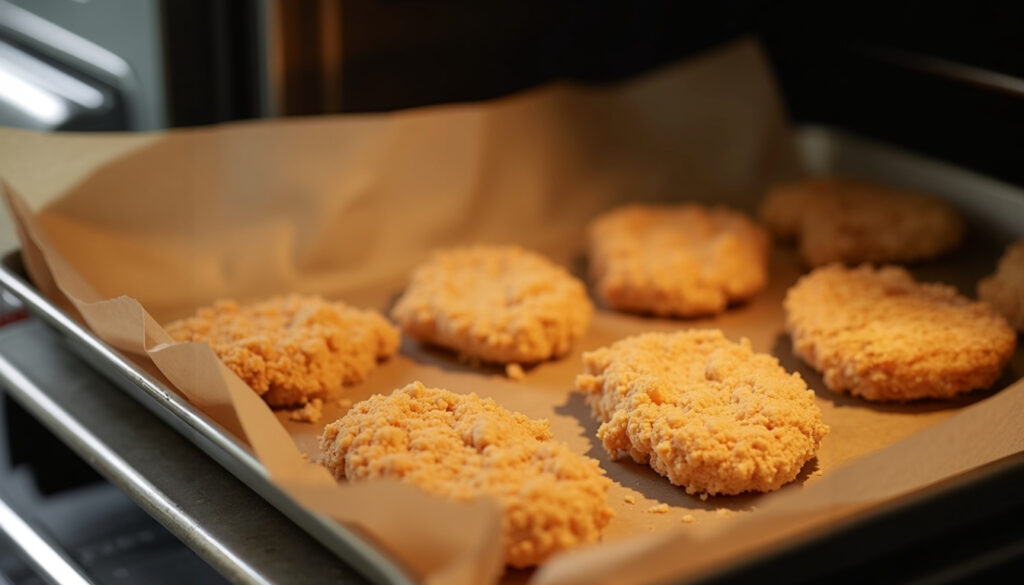 Sheet Pan Chicken Cutlets placed on a tray with baking sheet