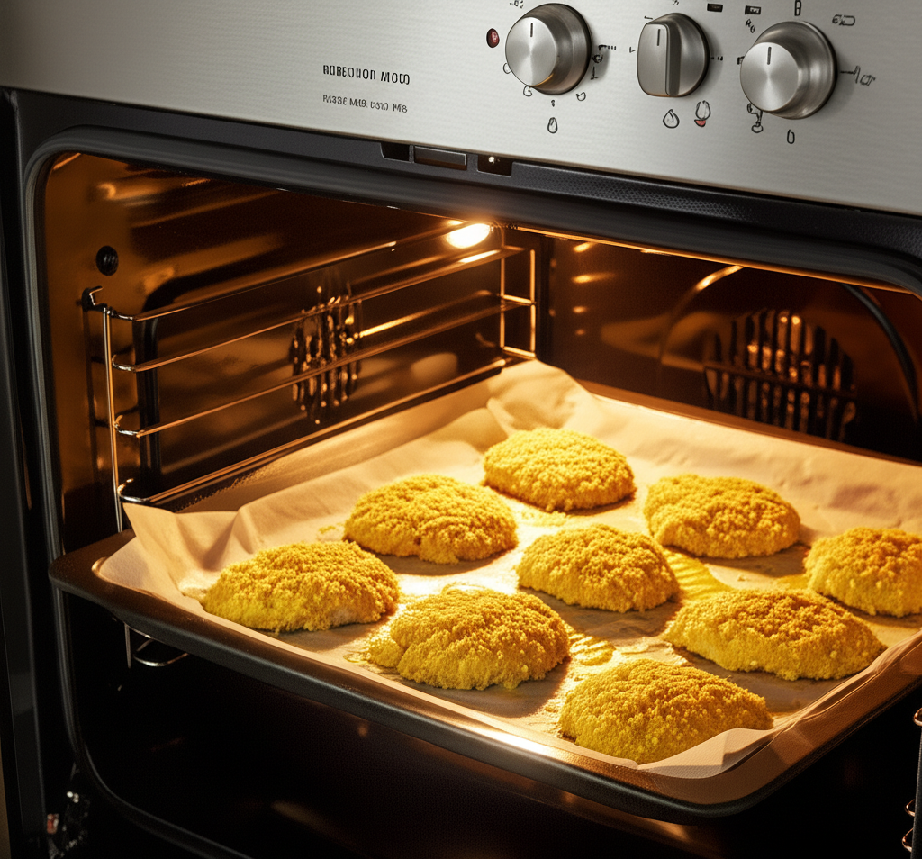 chicken cutlets in an oven