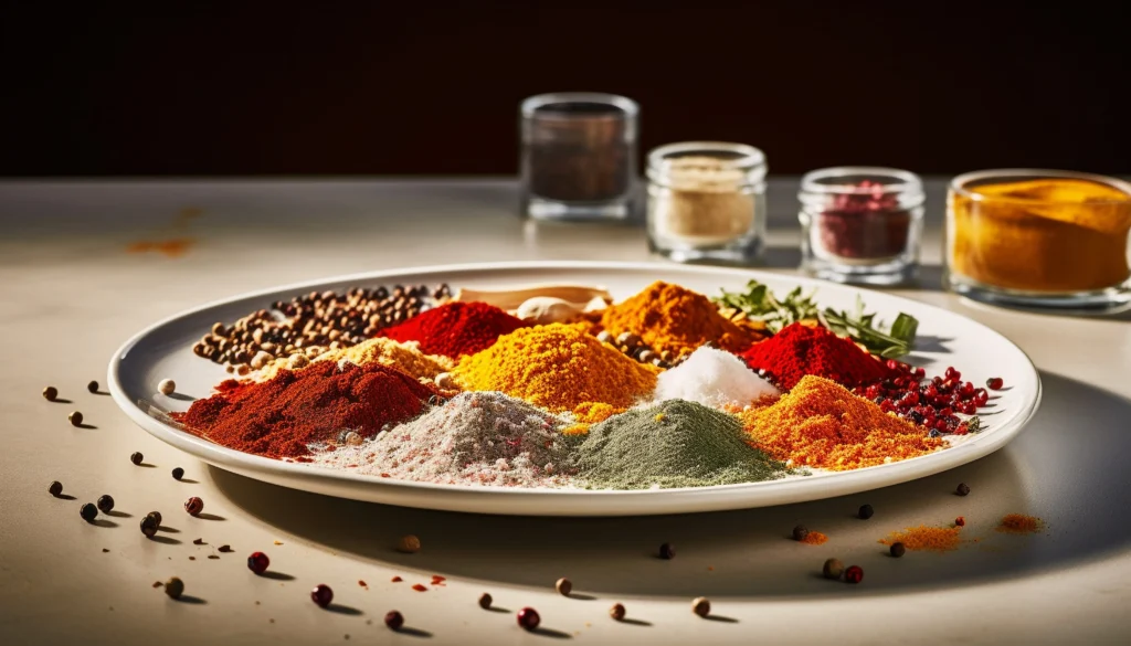 mixed spices in a plate