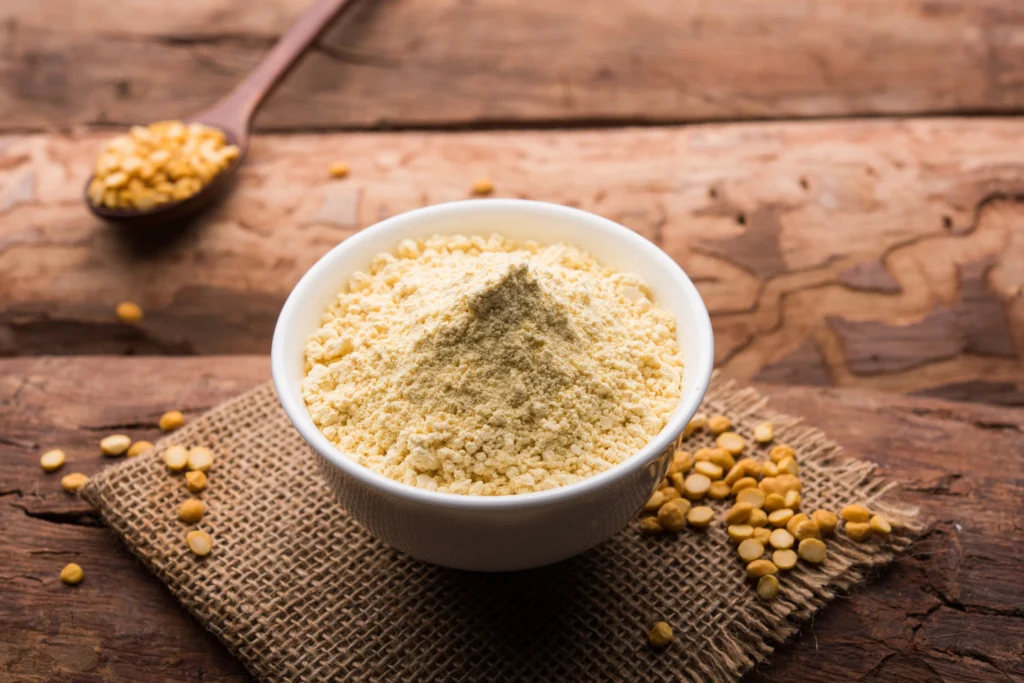 gram flour in a bowl