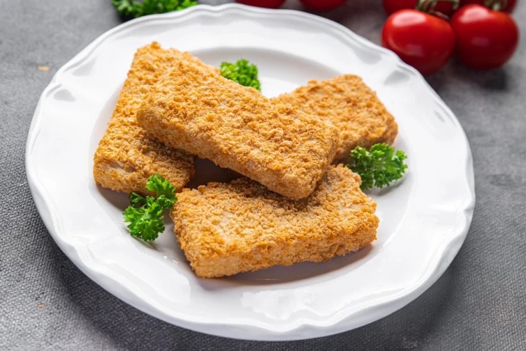 tofu cutlets being served in a plate