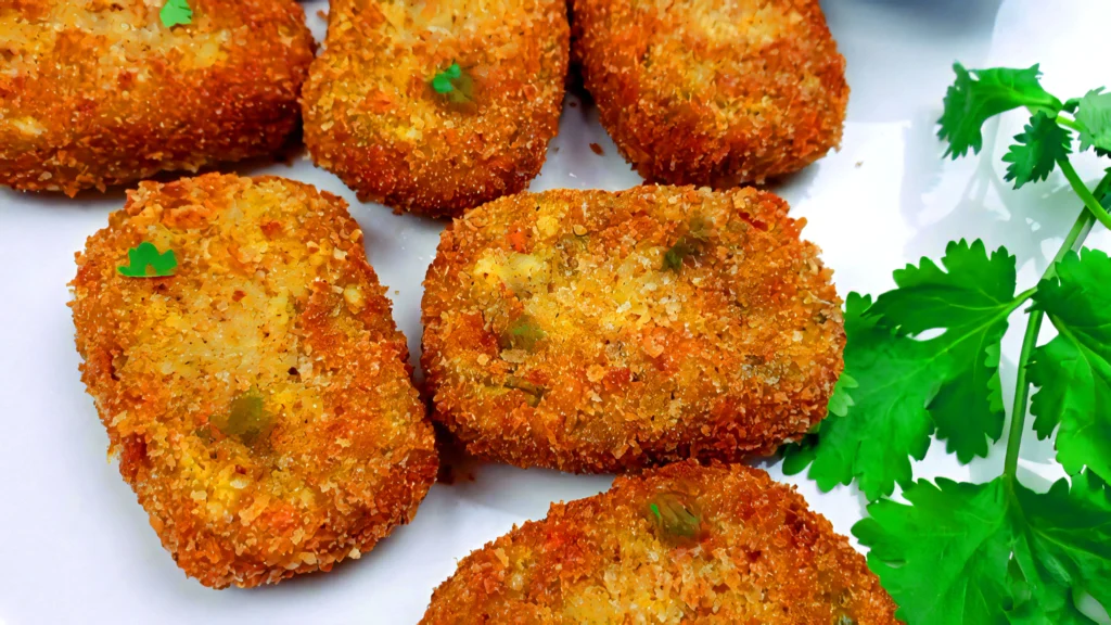 vegetable cutlets being served in a plate 