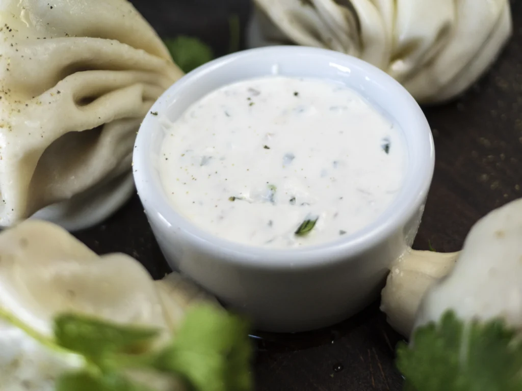 alamaba white sauce in white bowl