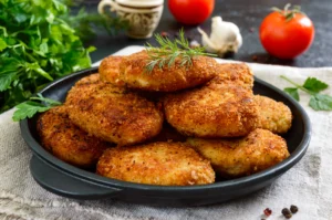 cutlets served in a plate