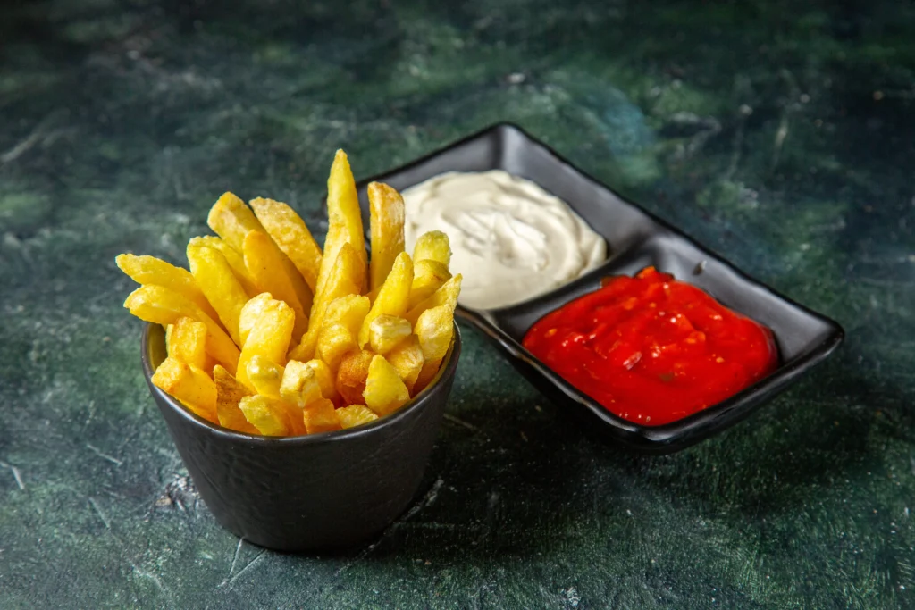 Air Fryer French Fries with sauces